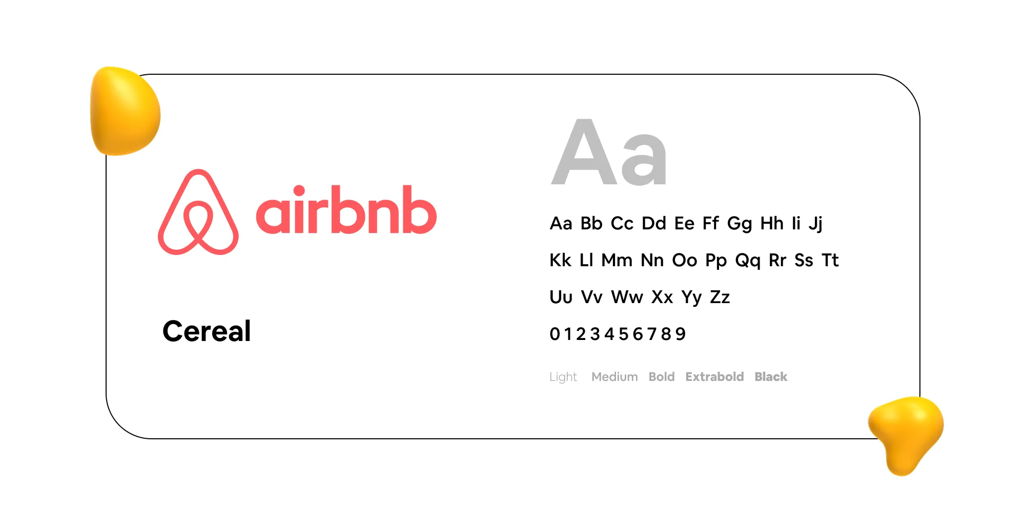 Airbnb Cereal font sample with alphaAirbnb Cereal font sample with alphabet and numeric charactersbet and numeric characters