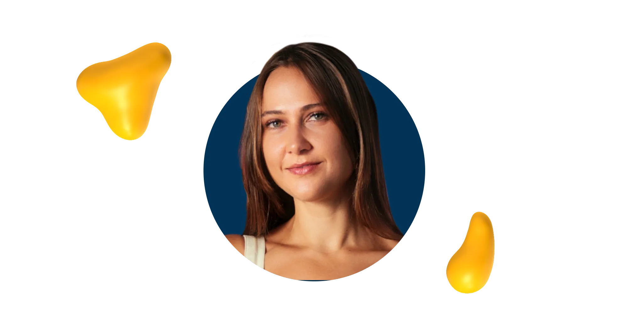 Portrait of Gemma O’Brien, Adobe MAX 2025 speaker and artist, against a dark background with yellow 3D shapes