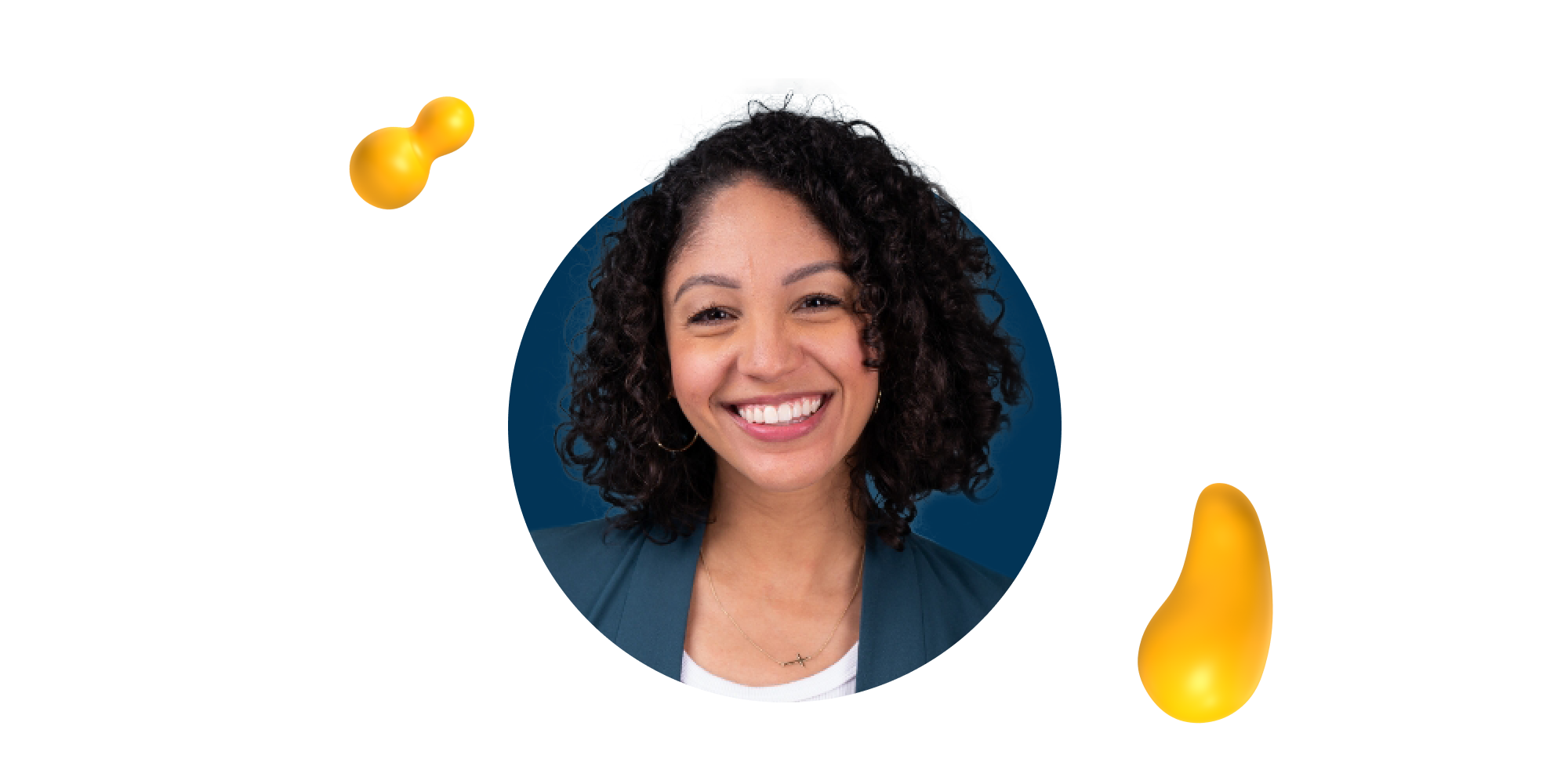 Portrait of Karina Anglada, Adobe MAX 2025 speaker and creative director, against a dark background with yellow 3D shapes