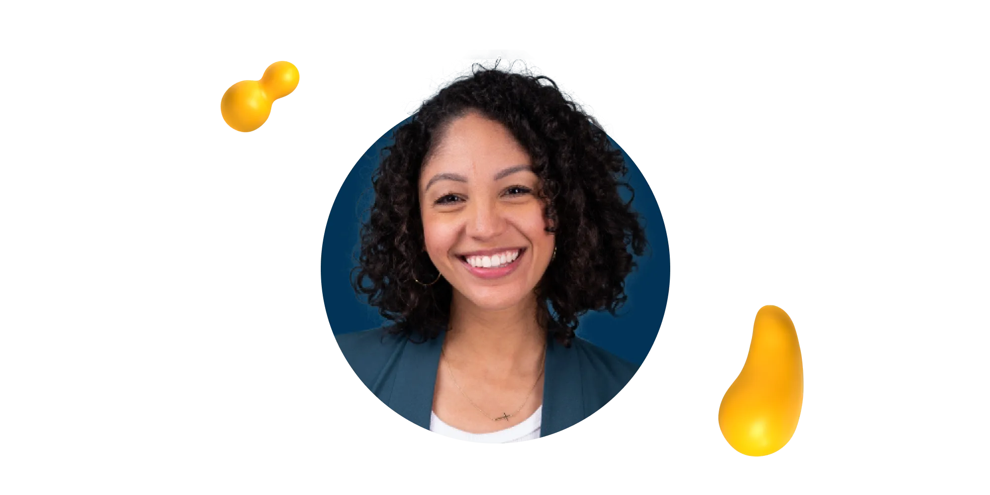 Portrait of Karina Anglada, Adobe MAX 2025 speaker and creative director, against a dark background with yellow 3D shapes