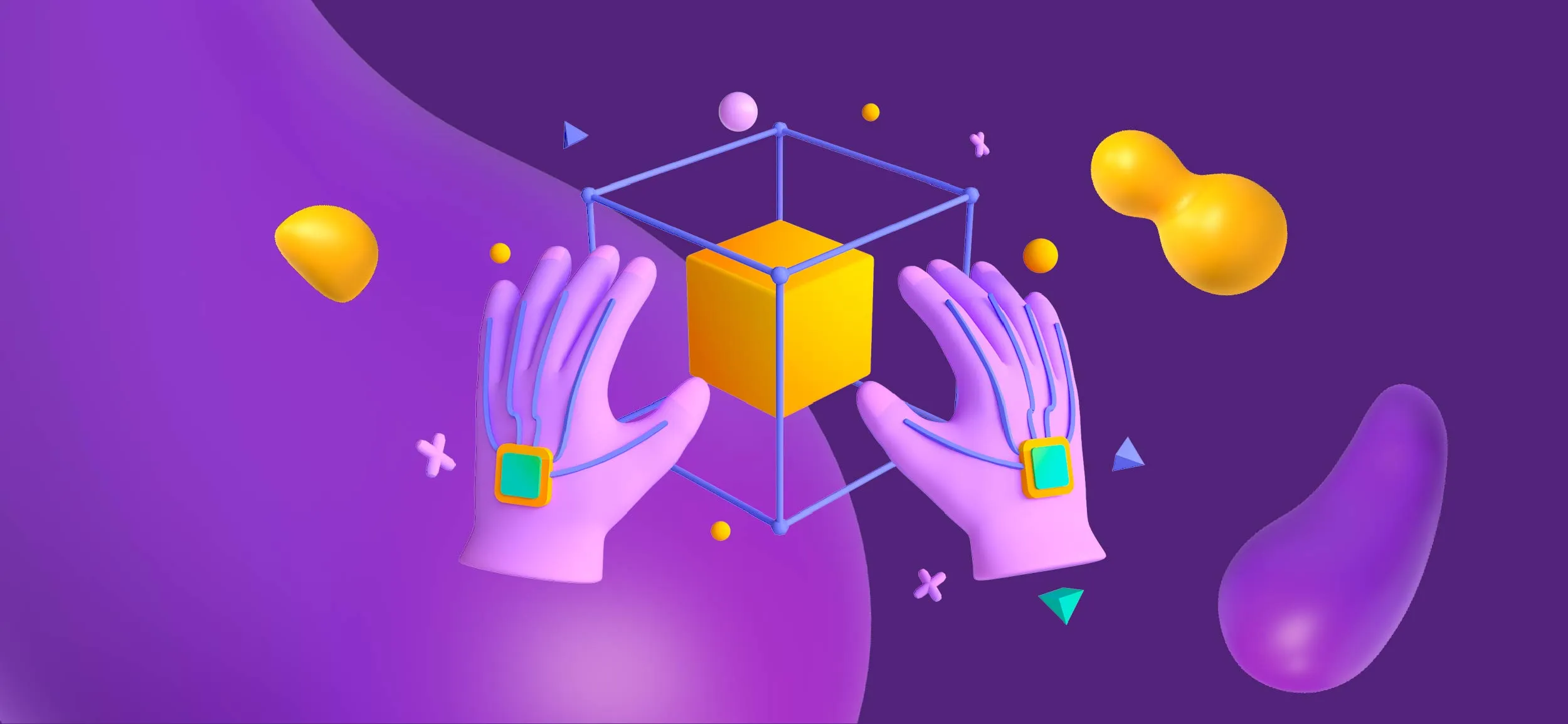 Robot hands molding an NFT.