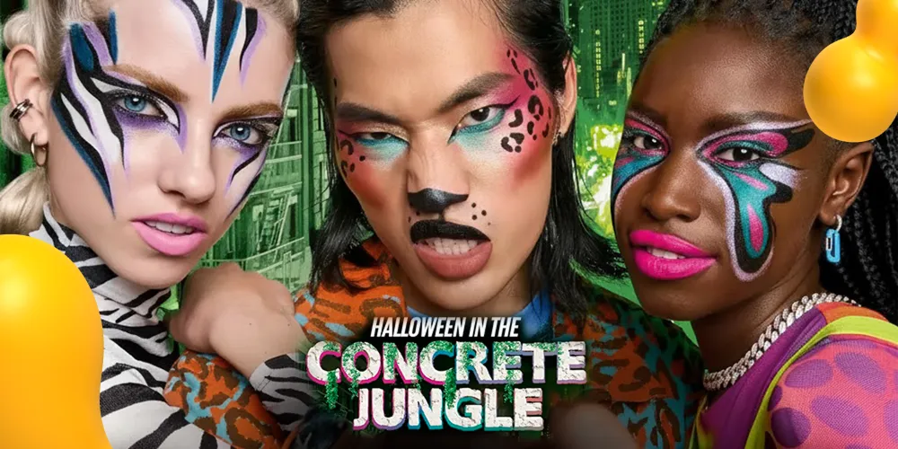 Maybelline Halloween AR filter campaign featuring bold city-inspired makeup looks
