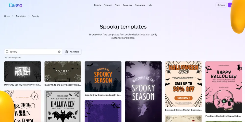 Canva Halloween-themed digital makeover showcasing spooky design templates for marketers