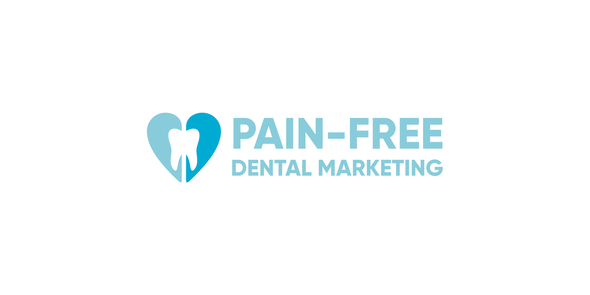 Pain-Free Dental Marketing logo – Light blue Pain-Free Dental Marketing logo featuring a tooth inside a heart.