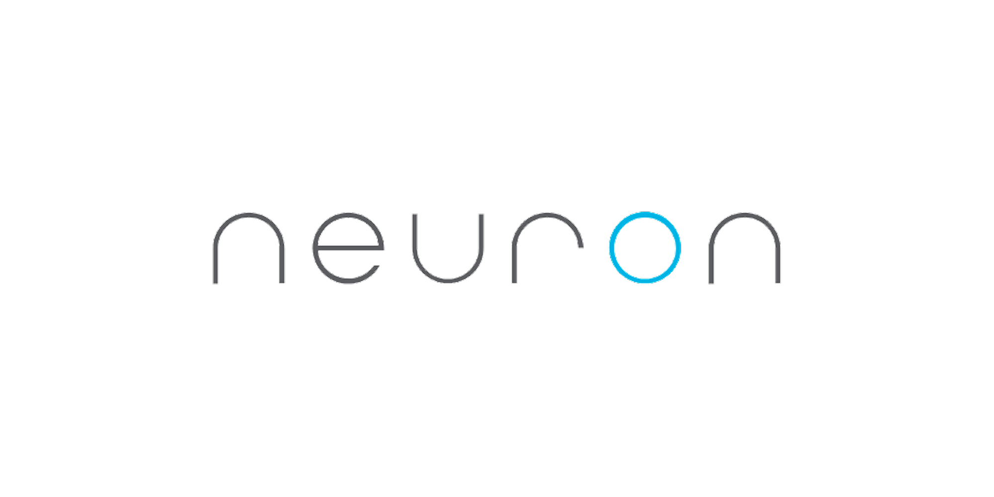 Sleek Neuron agency logo with minimalist typeface and blue accent