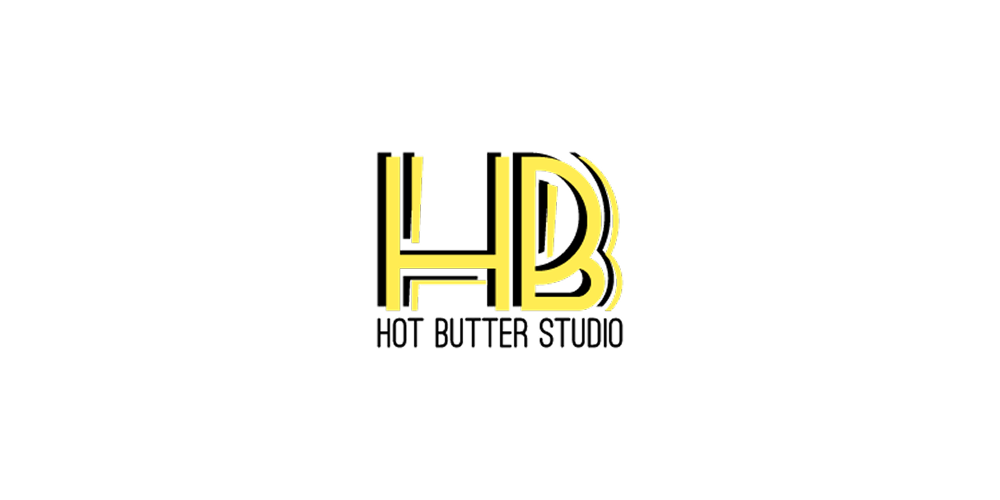 Hot Butter Studio logo with stylized yellow “HB” letters and black outline text.