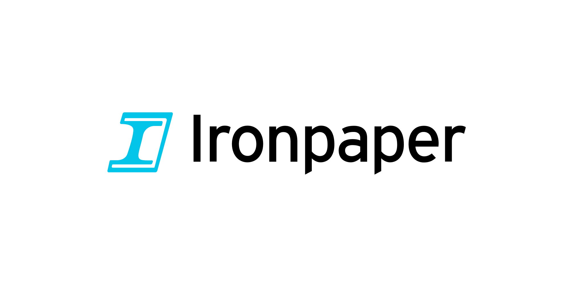 Ironpaper logo – Light blue icon resembling an italic “I” beside black text reading “Ironpaper.”