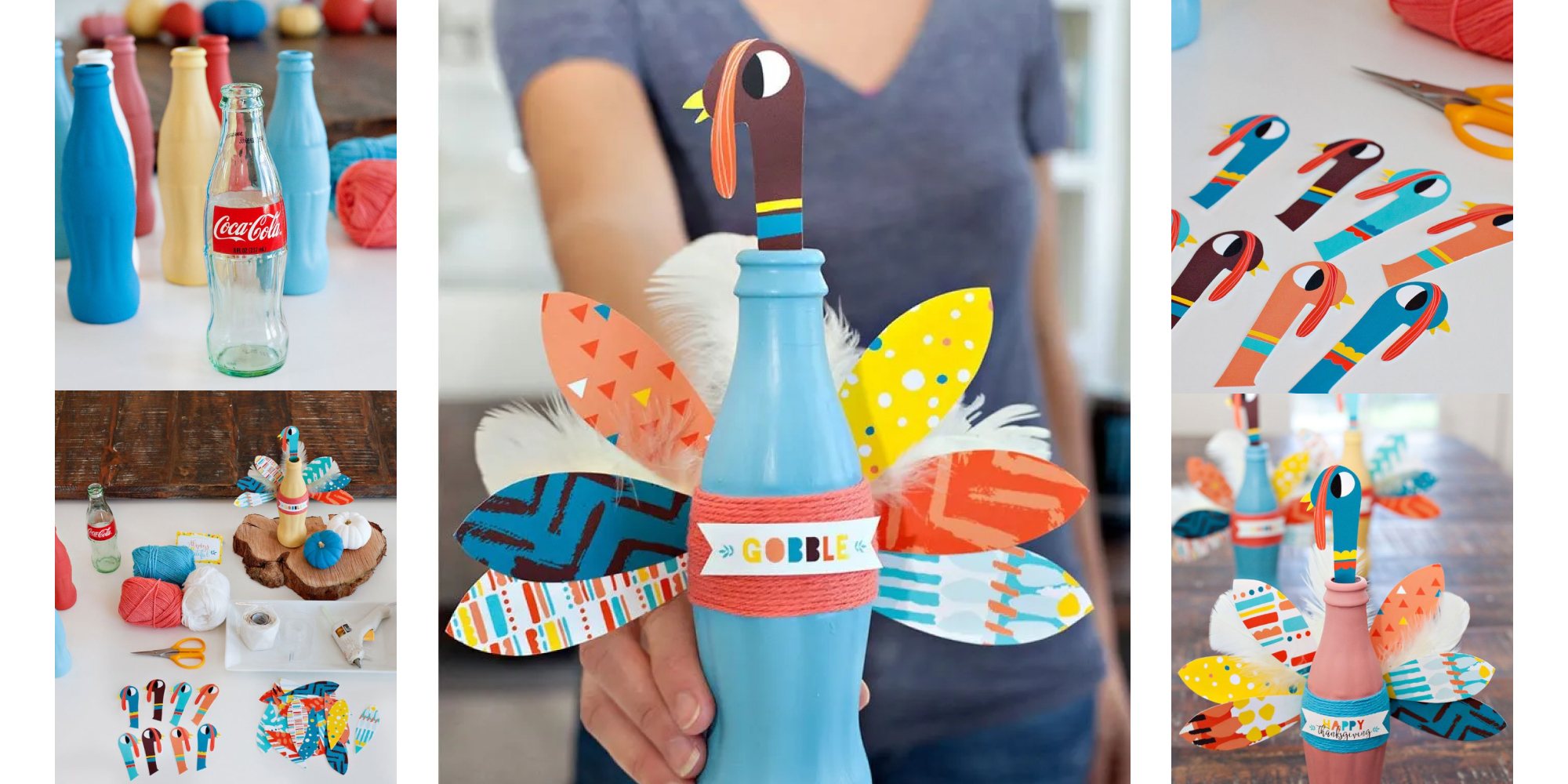 Coca-Cola Thanksgiving DIY turkey craft using bottles for UGC campaign