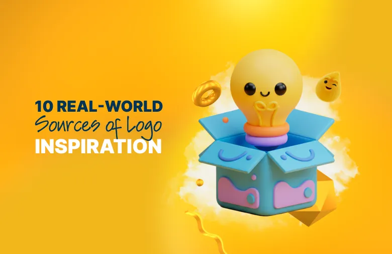 3D illustration showing a lightbulb mascot emerging from a box for logo inspiration concept