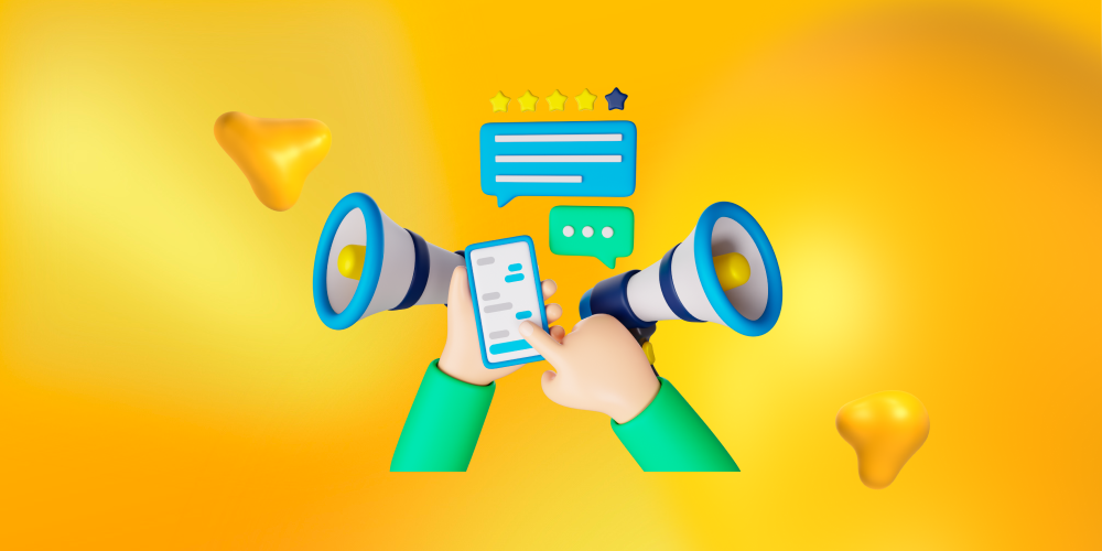 5-star review callouts and megaphones. Highlighting social proof is a way to boost hotel bookings on your website.