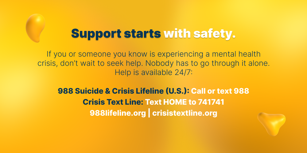 A list of emergency mental health resources and phone numbers.