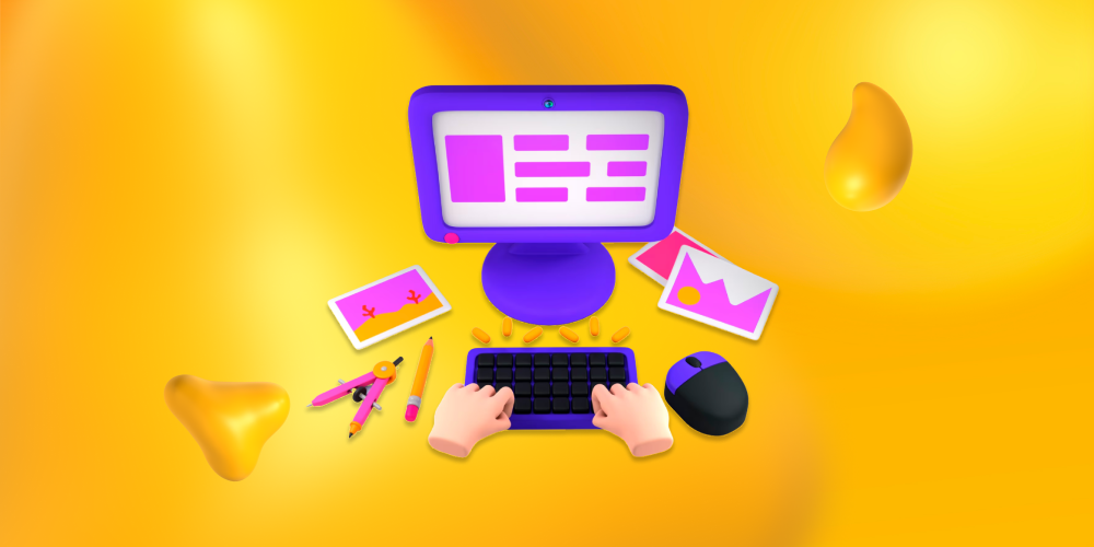 A desktop with hands typing at the keyword. Editing and proofreading is a skill you need to land copywriting jobs.