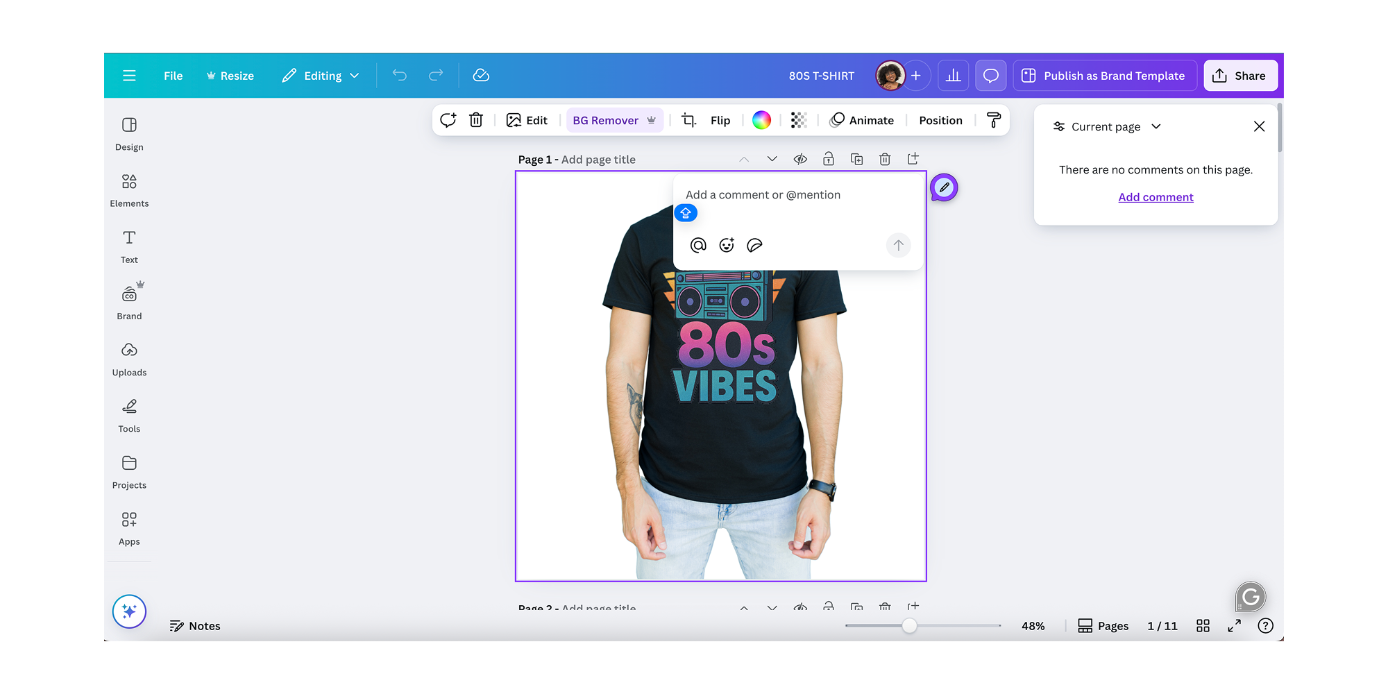 Canva's commenting features