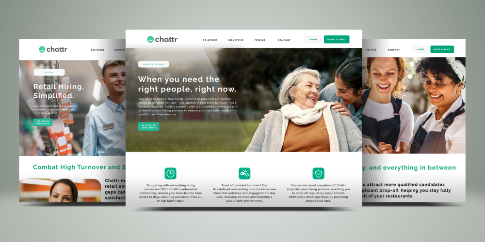 Landing page design for Chattr