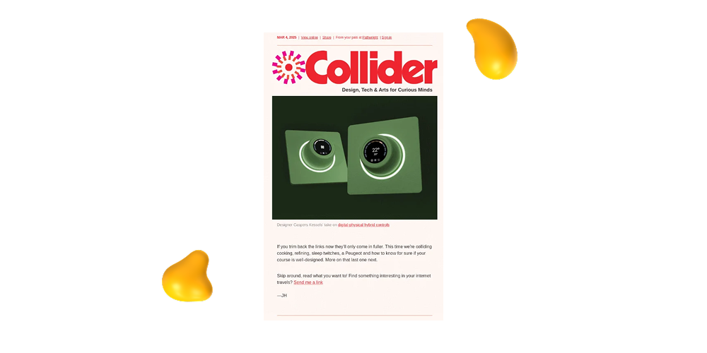 Example of great email design from Collider