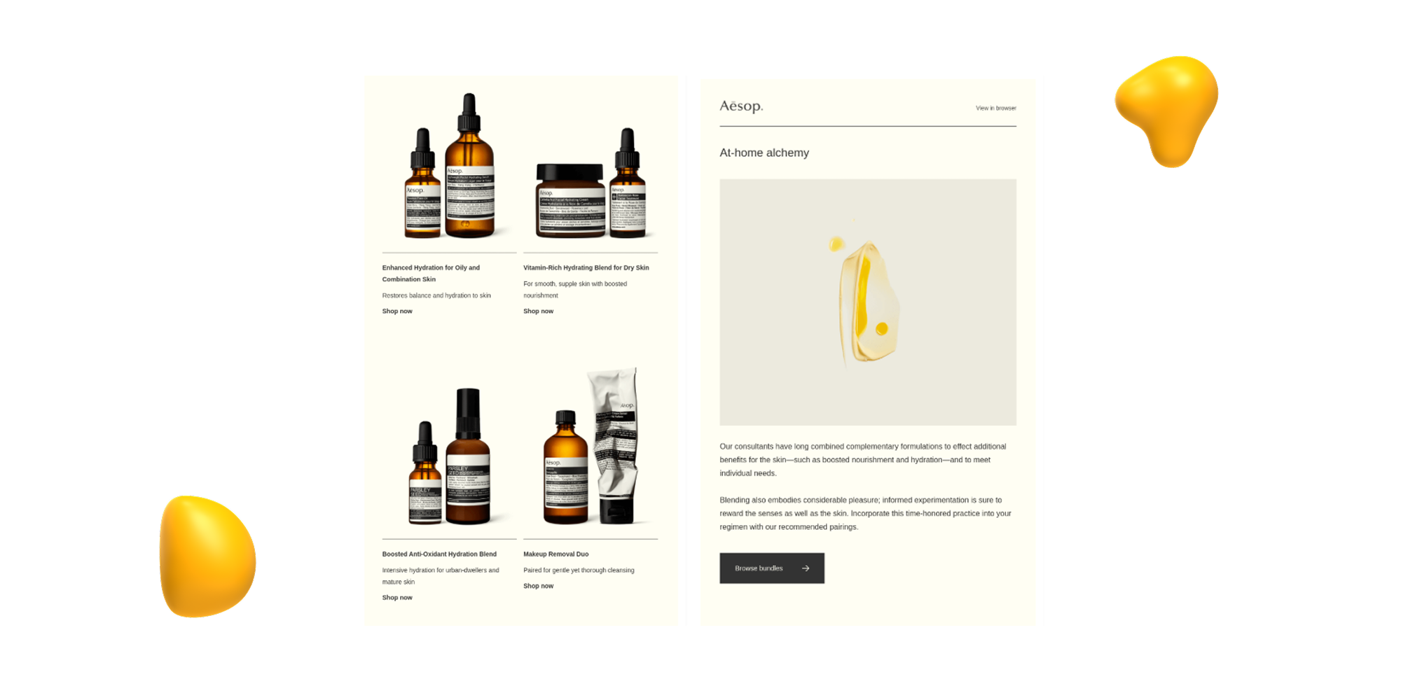 Example of great email design from Aesop