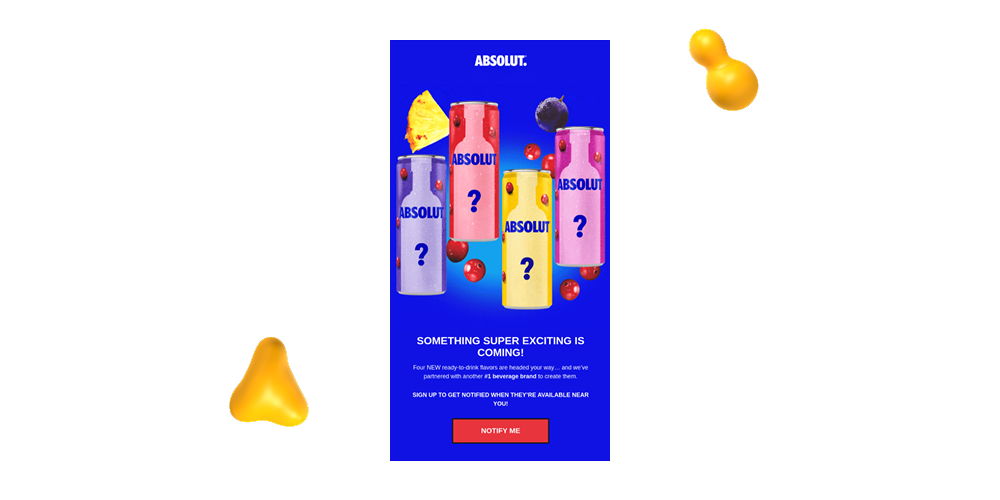 Example of great email design from Absolut Vodka
