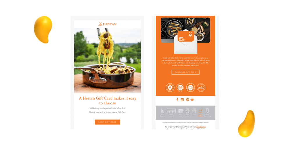 Example of great email design from Hestan