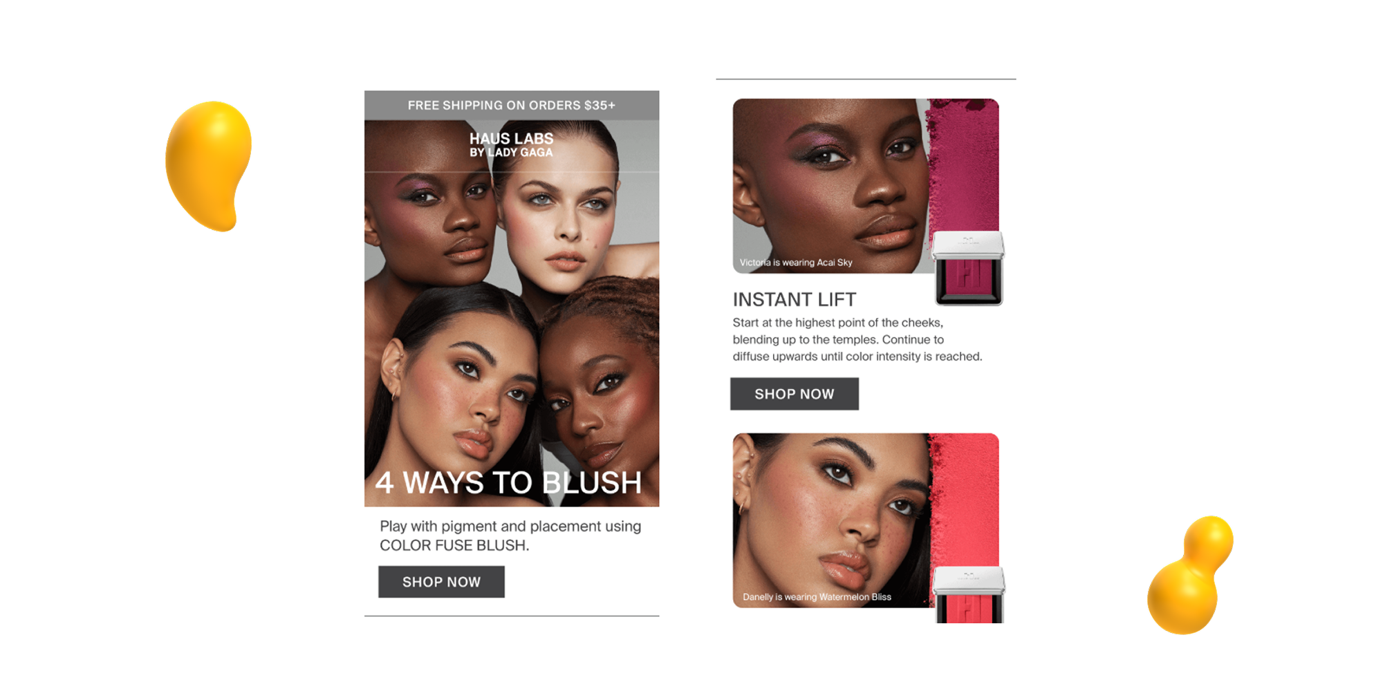 Example of great email design from Haus Labs