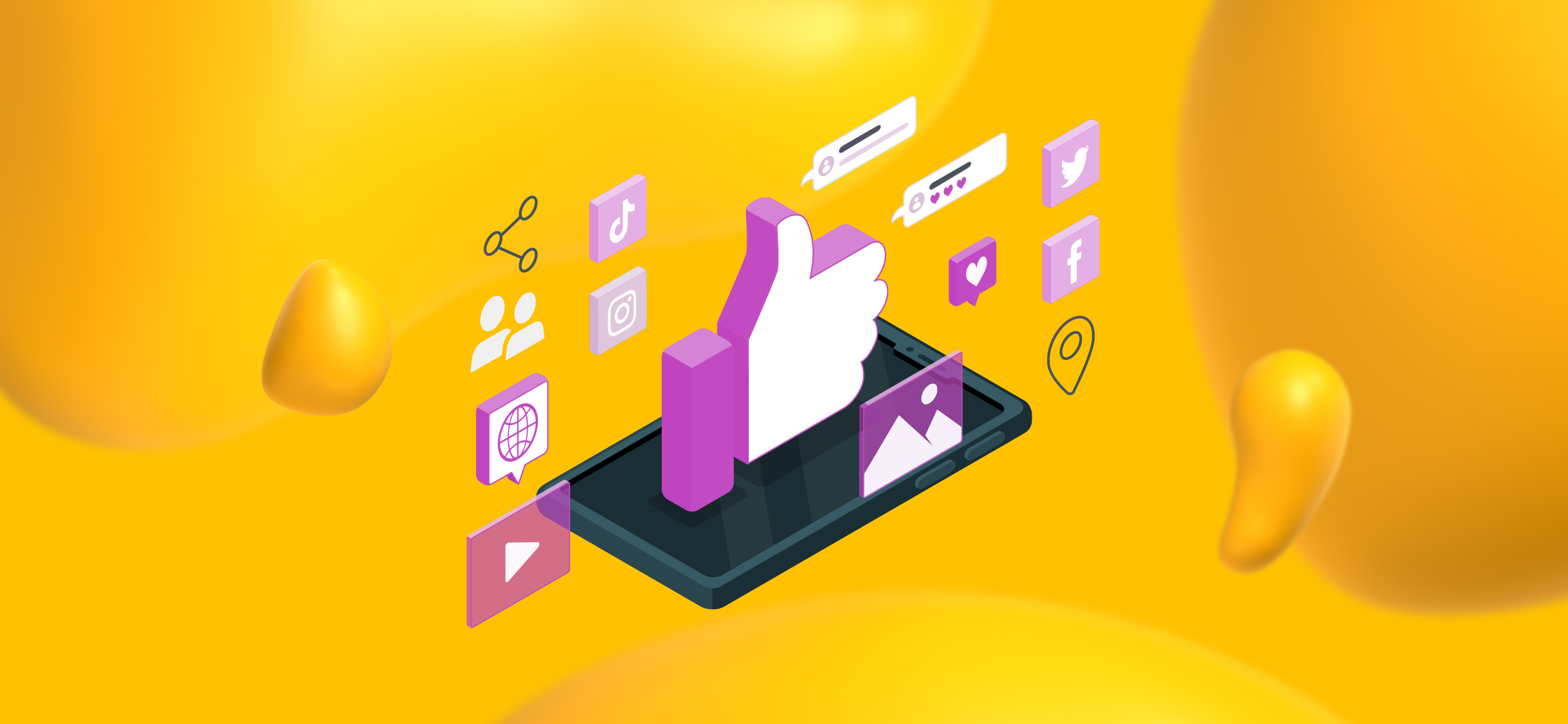 Elements of social media and the internet for "choose your content types and channels," a key step of building a content plan.