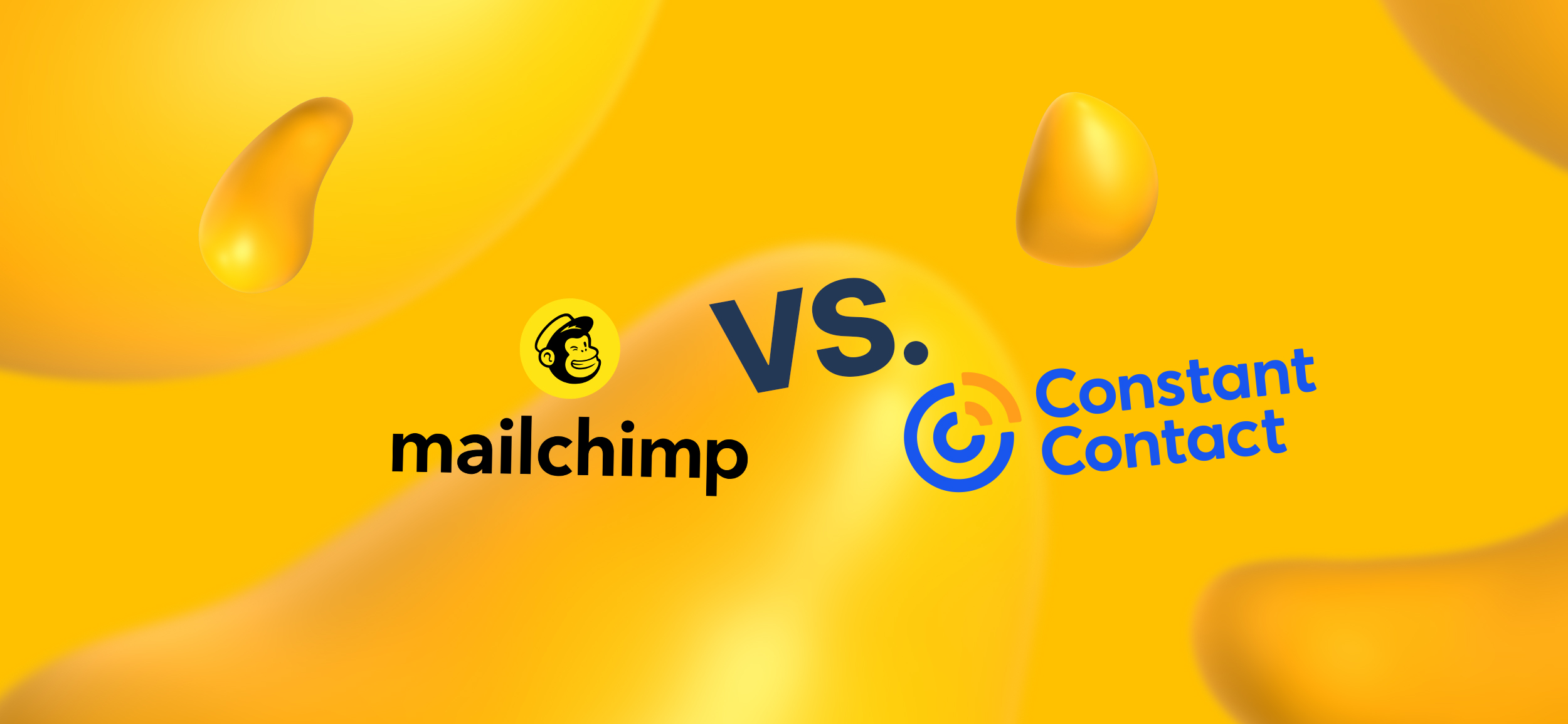 Logos for Mailchimp and Constant Contact, two email platforms being compared by today's Designity blog.
