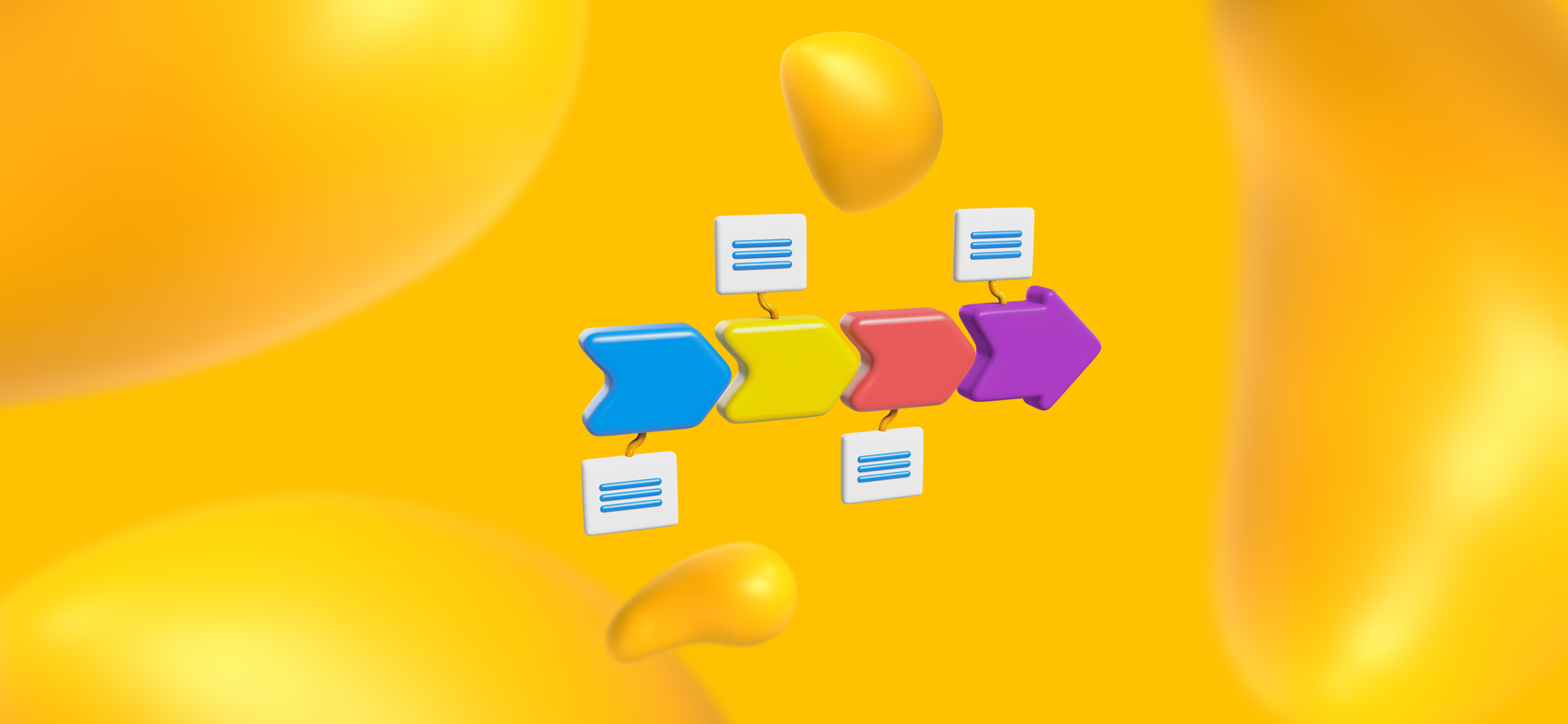 4 colorful arrows depicting a user journey.