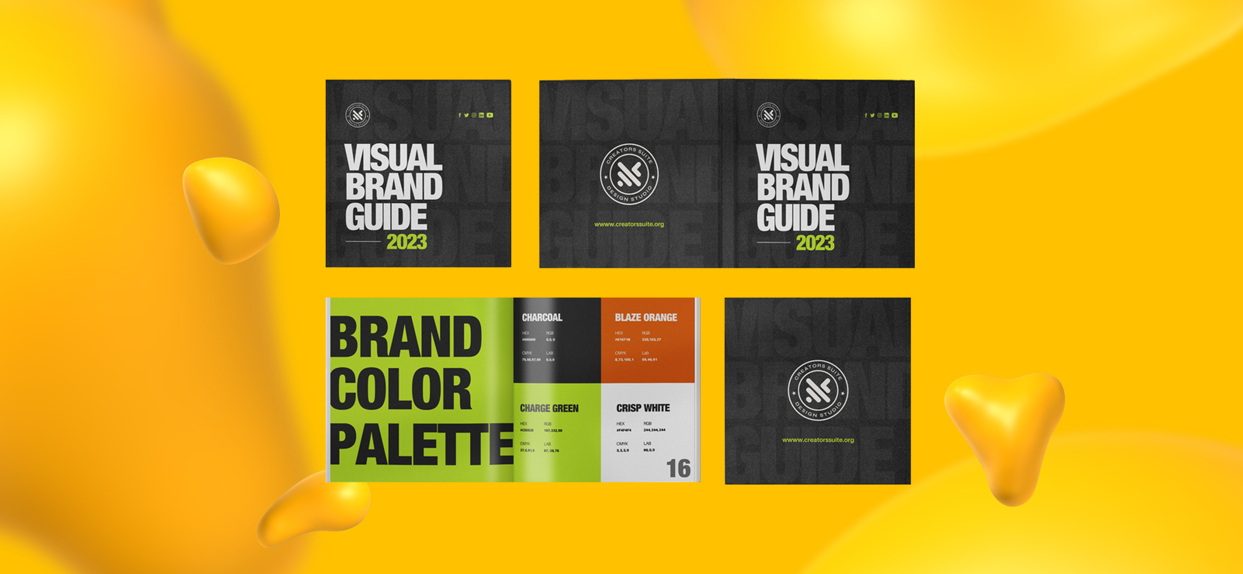 Brand Guide design for Creators Suite, one of Anthony's brand projects.