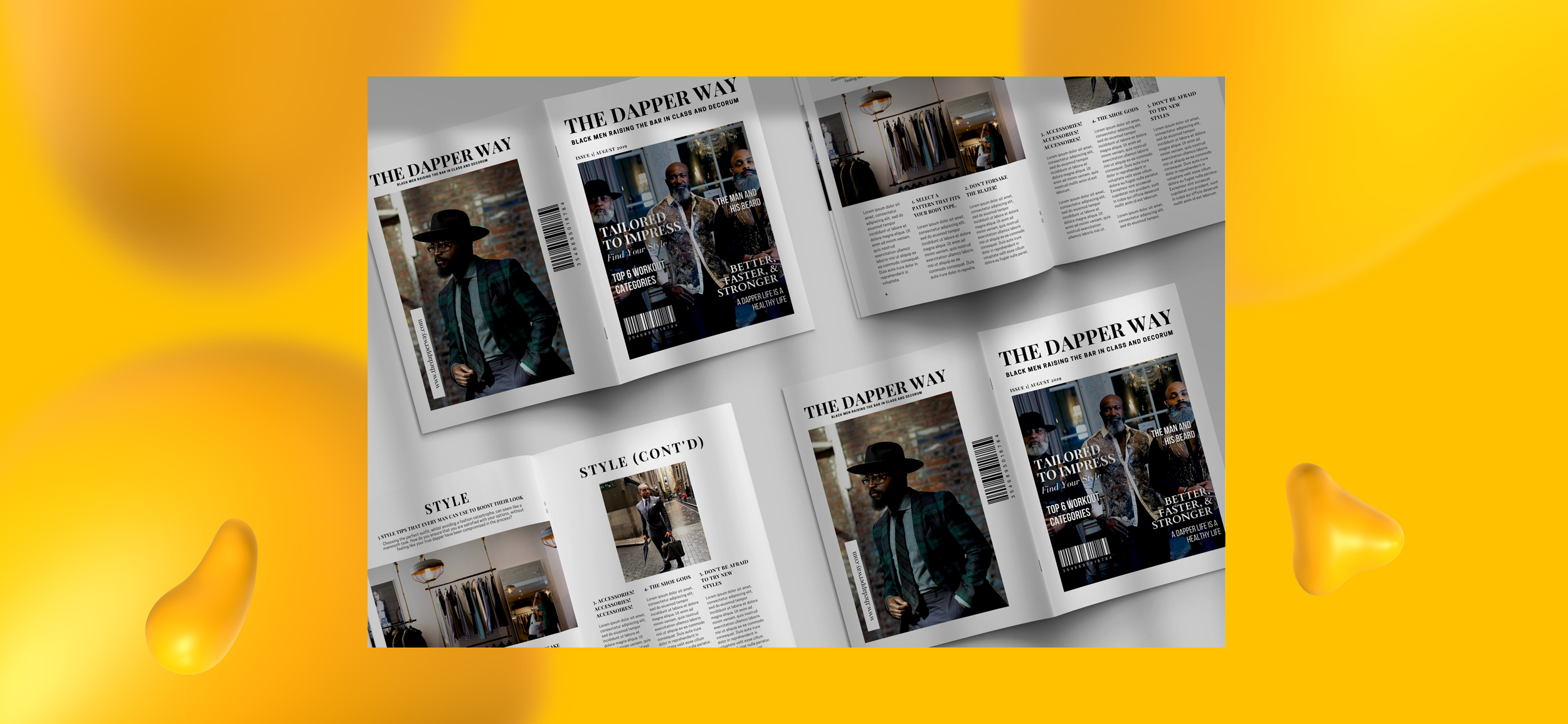 Magazine layout for The Dapper Way Magazine, Anthony's own magazine line.