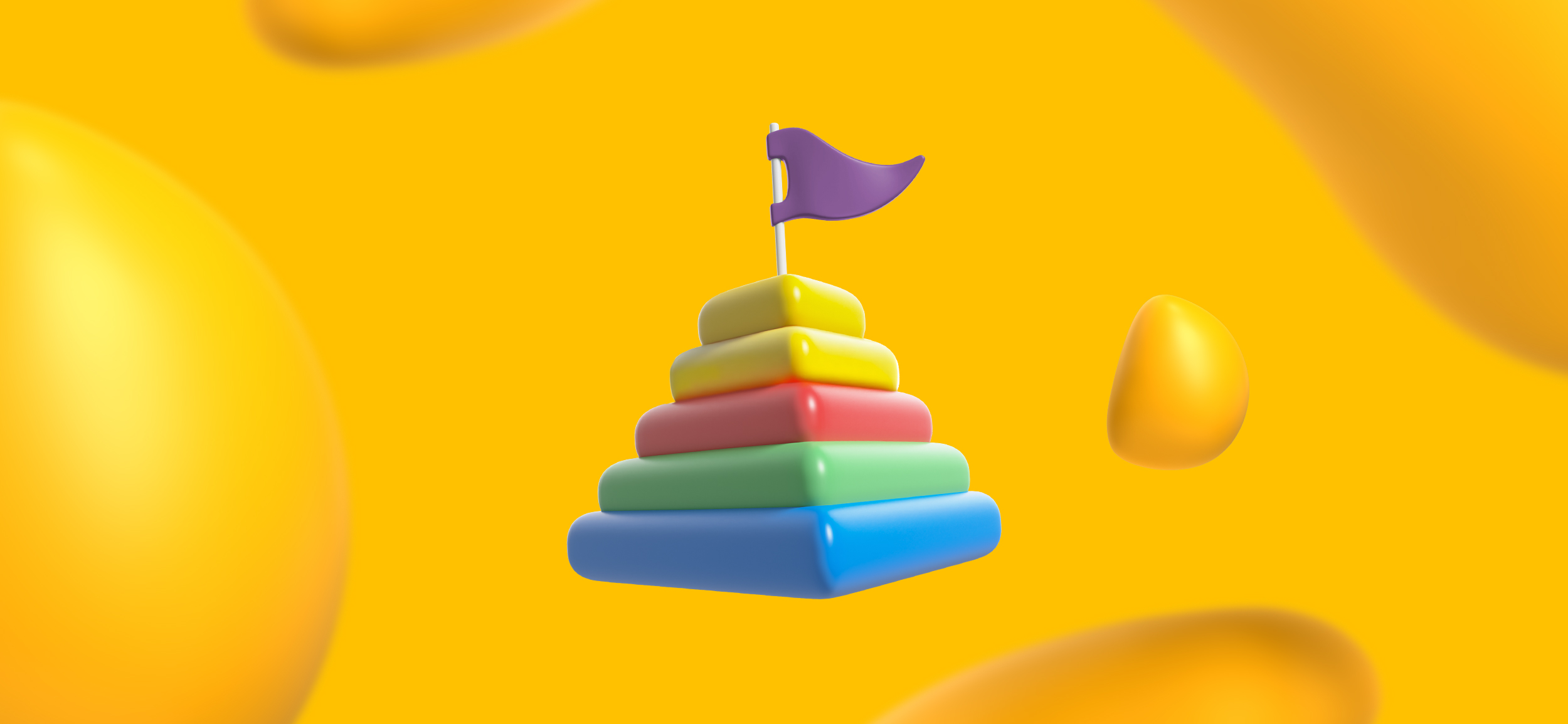 Squares stacked into a pyramid with a flag on top. Common NFT challenges and how to overcome them to achieve victory!