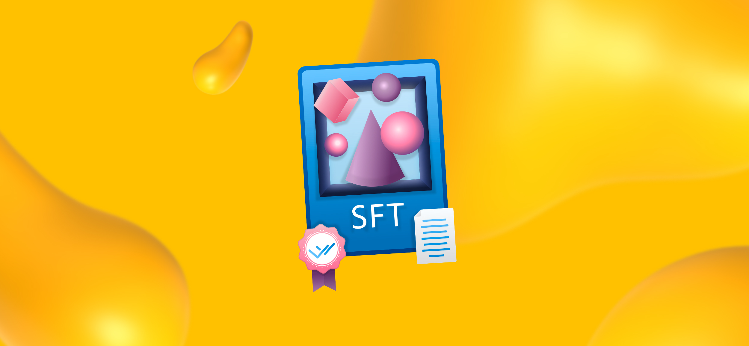 A 3D illustration of an SFT, a digital asset that is similar to an NFT.