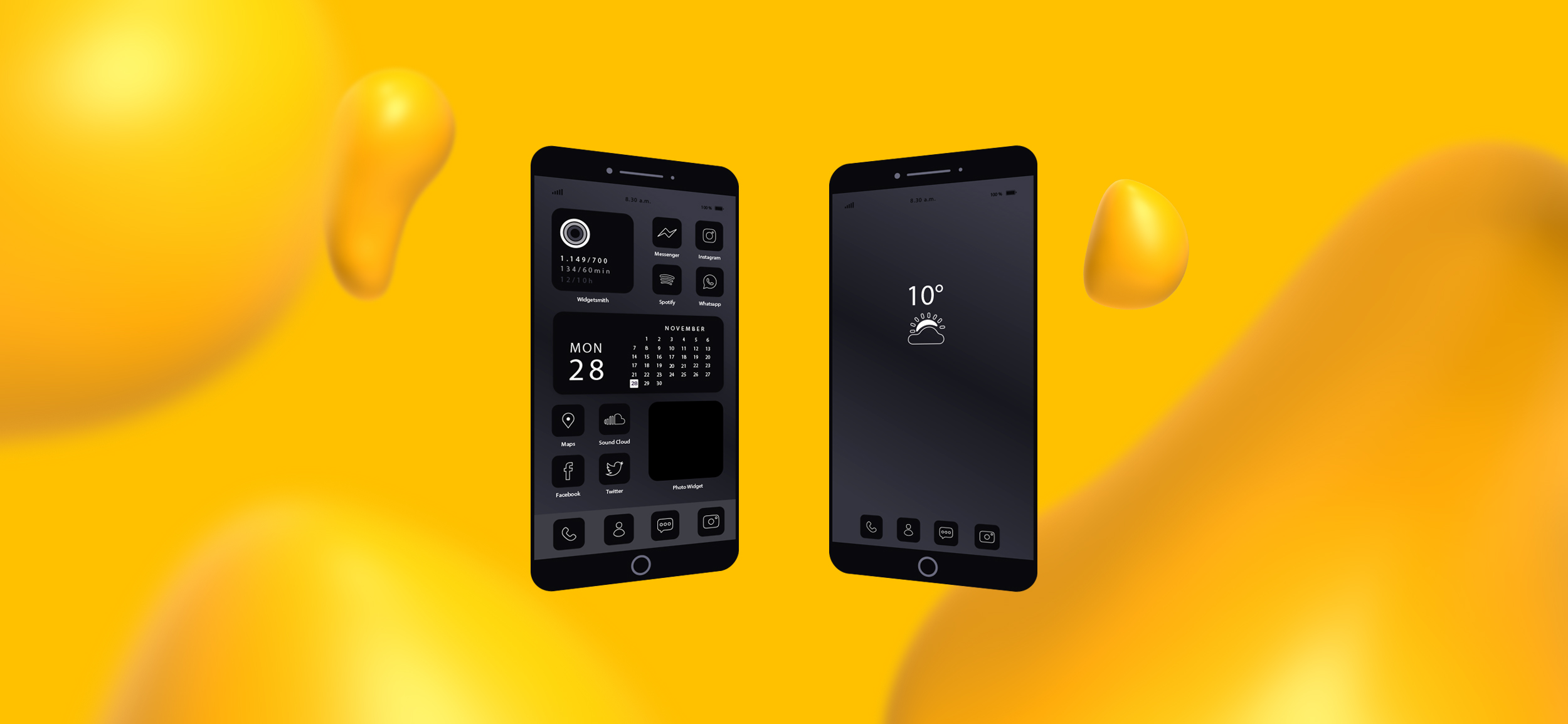 An example of minimalist dark mode on a smartphone, one of Designity's predictions for mobile app design in 2025.