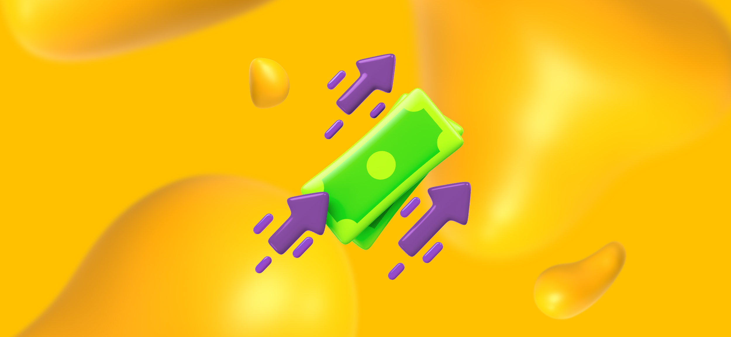 Two dollar bills blasting off. Tips for increasing your earning potential as a UI/UX designer.