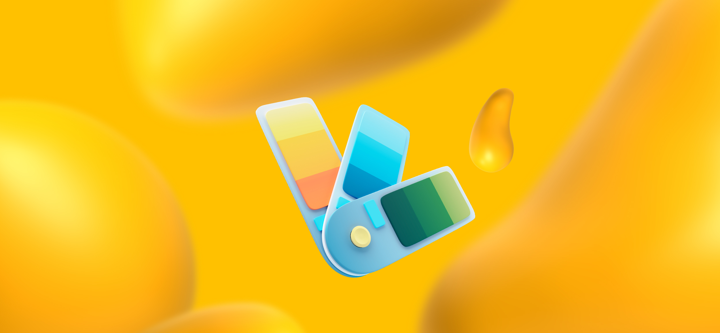 Three color palettes linked together. Choosing the right color scheme is an important part of publication design.