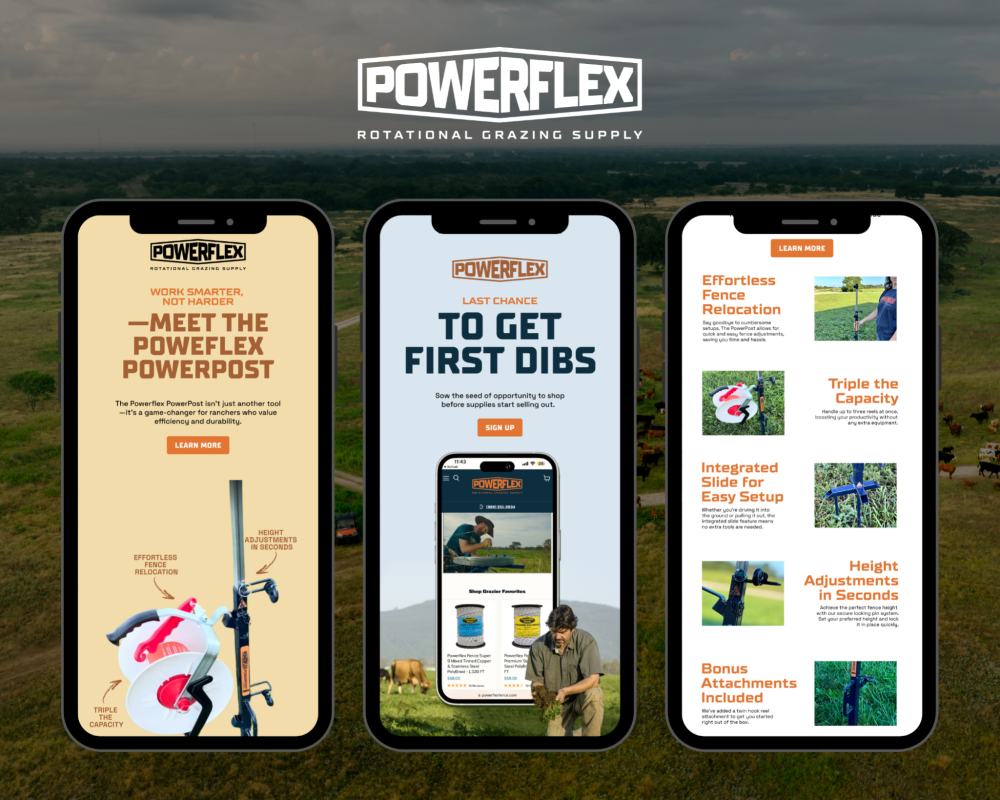 Email design for Powerflex, an example of Kulsuma's creative work.