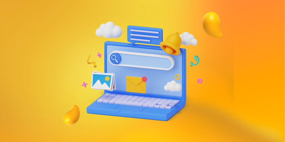 An open laptop displaying a search engine, for content research, a helpful way to use Operator AI.