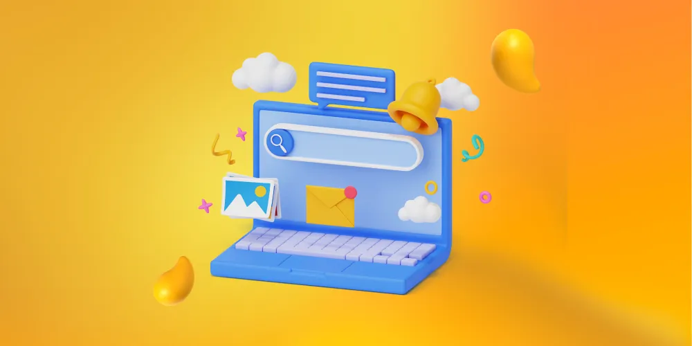 An open laptop displaying a search engine, for content research, a helpful way to use Operator AI.