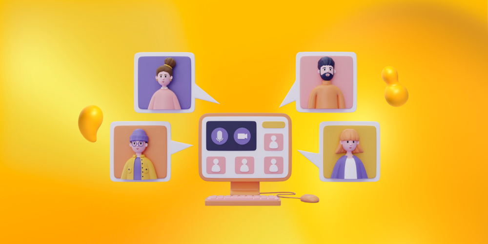 Several different people using a computer for "designing with accessibility in mind."