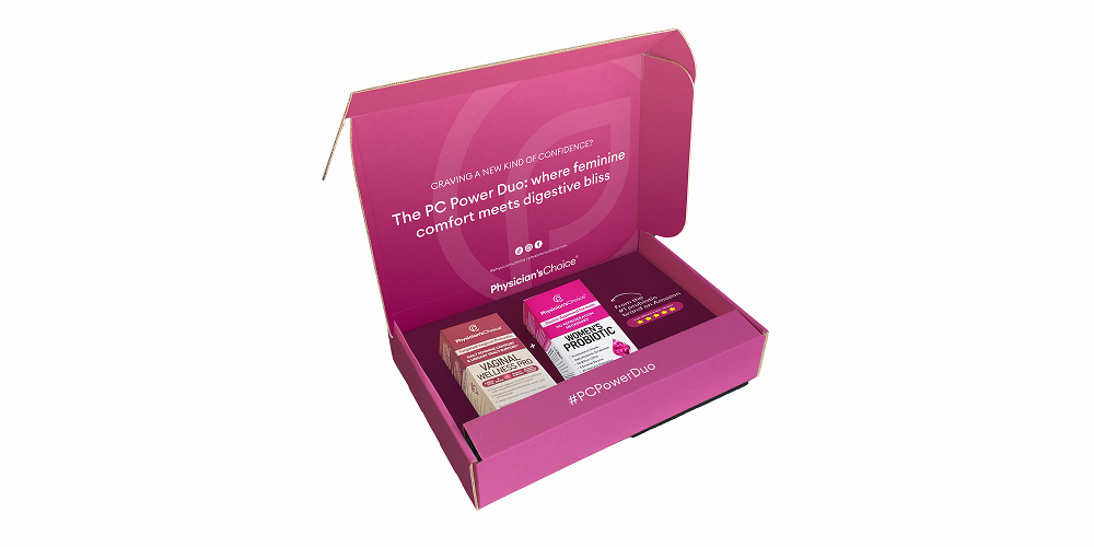 Influencer PR box packaging copy for Physician's Choice, one of Megan's copywriting projects.