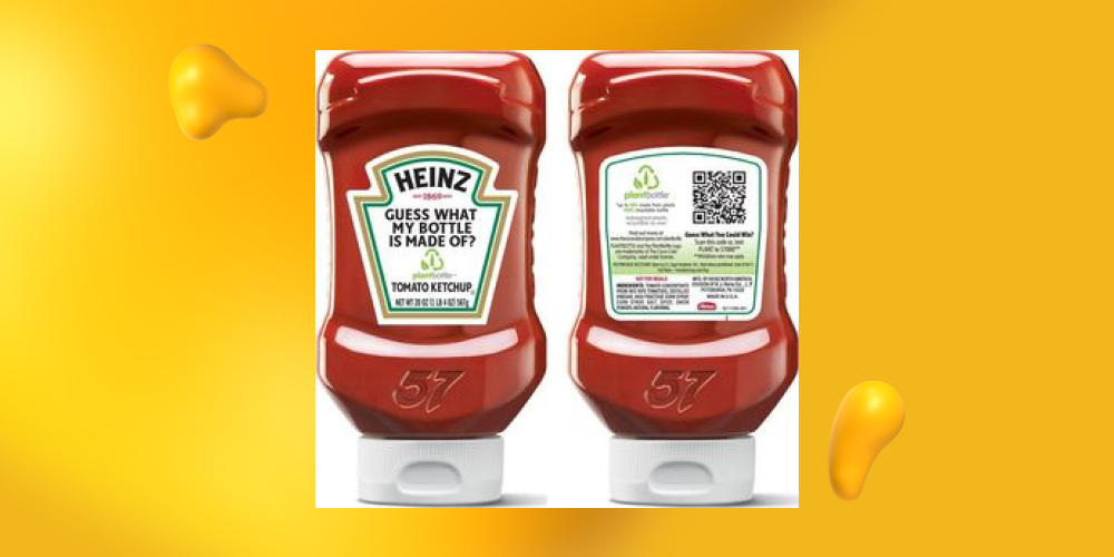 Two bottles of Heinz ketchup featuring a QR code, one of Designity's picks for 13 worst marketing disasters in history.