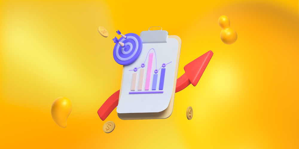 A clipboard covered with graphs and a target. A sales and marketing playbook is the first step in aligning teams for ABM success.
