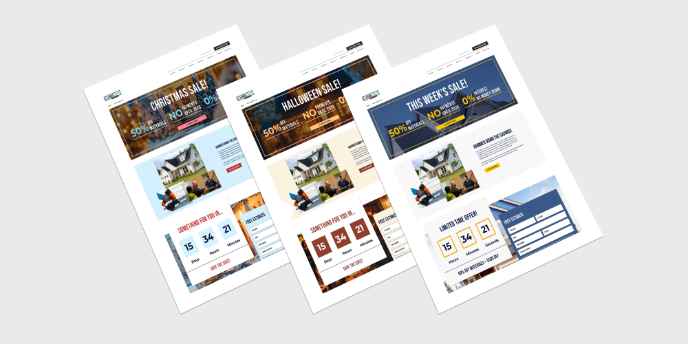 Web design for Home Genius Exteriors, one of Amena's UI/UX projects.