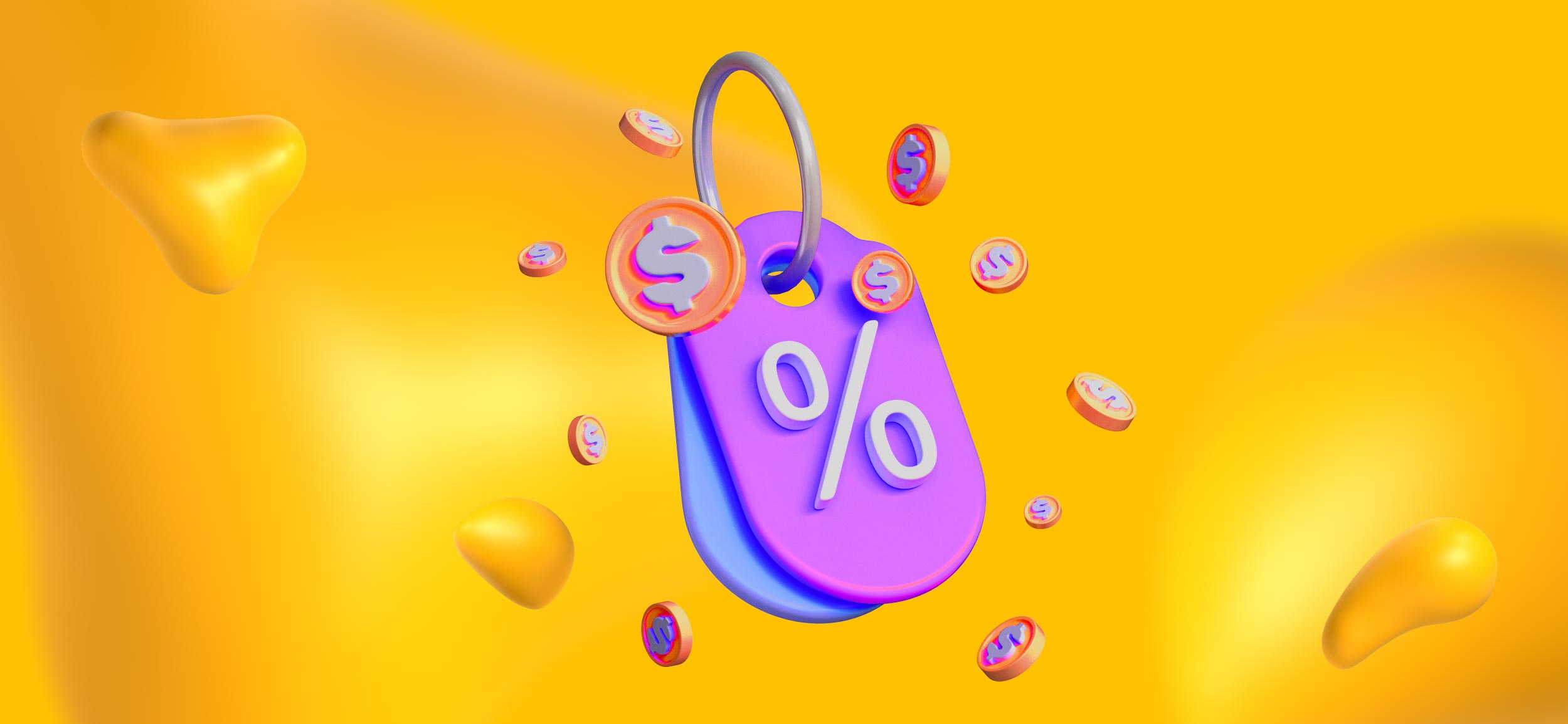 A price tag surrounded by coins, for special promotions and discounts, an auto shop repair marketing tip!