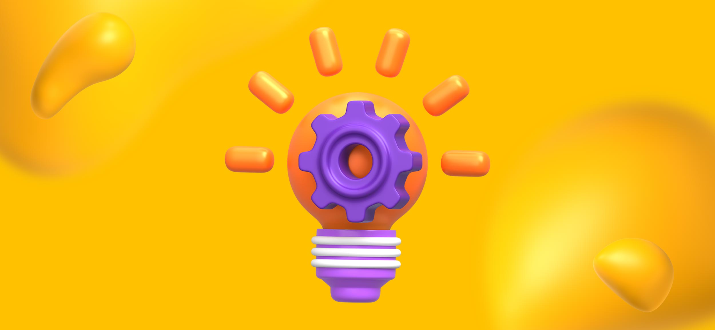 A lightbulb with a gear icon, for 8 techniques for a better graphic design process.
