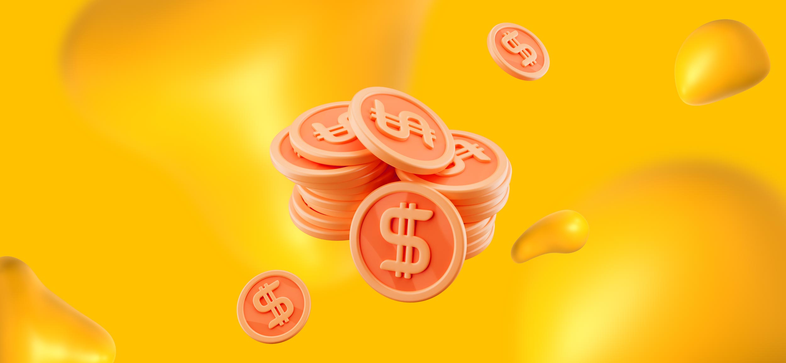 A stack of gold coins, for the different pricing plans that DesignCrowd and Designity have to offer.