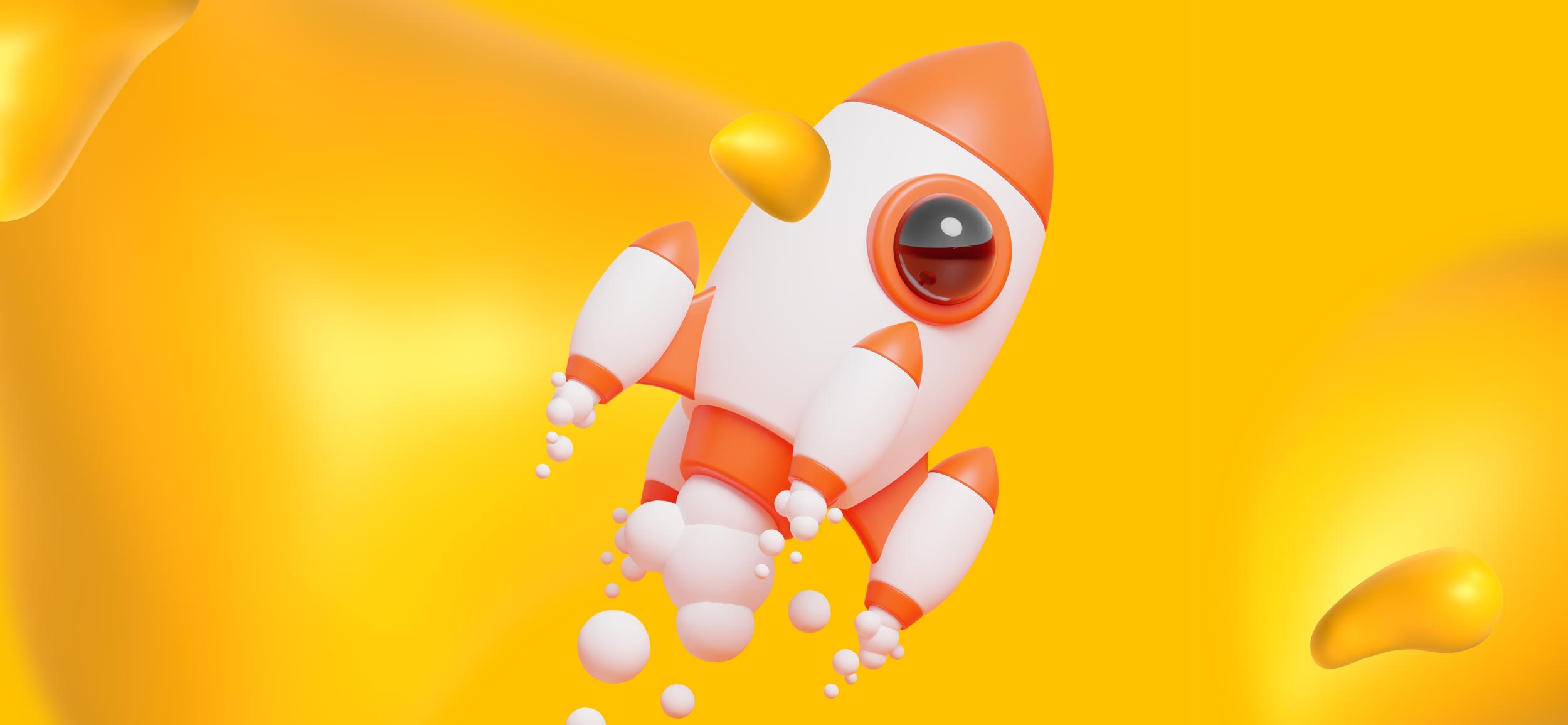 A rocket blasting off into space, for label design that can boost your marketing efforts.