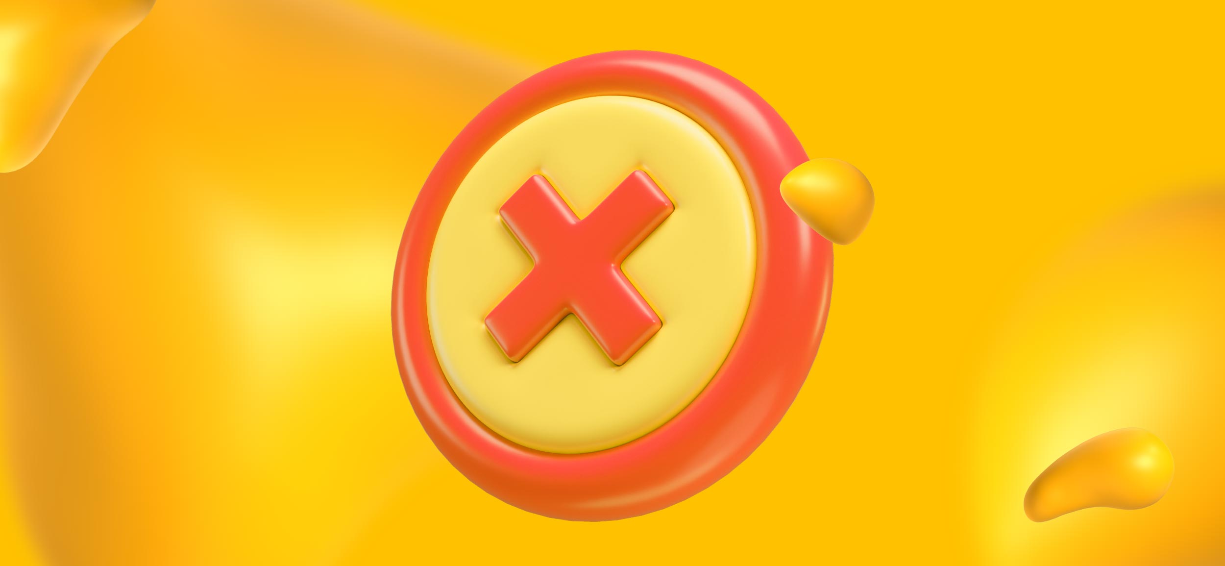 A big red X in a circle, for common LinkedIn Spotlight Ad mistakes to avoid.