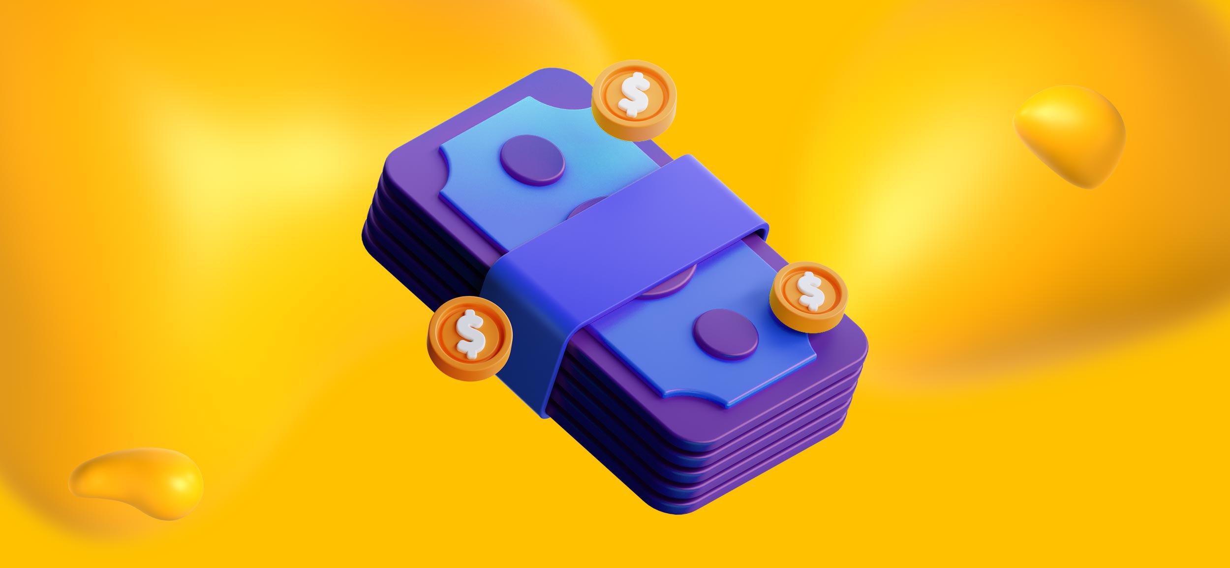 A stack of money and coins, for the compared costs of Adobe XD and Figma.