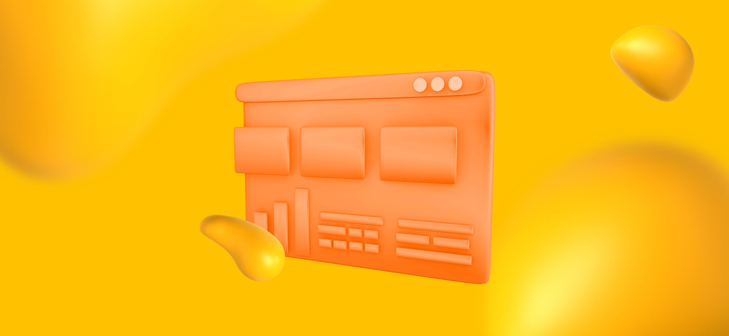 A 3D illustration of a wireframe, a step in the web design process.