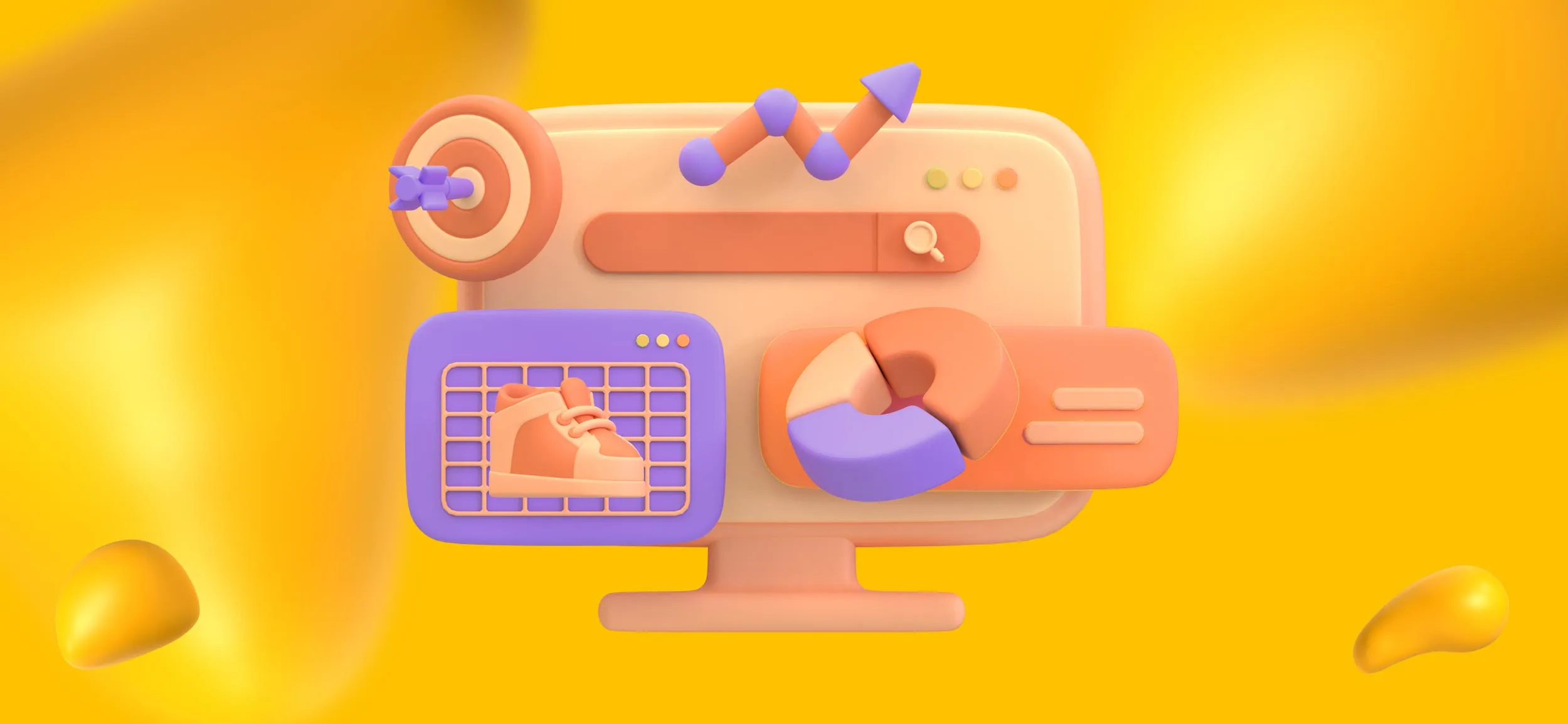 Grids, graphics, and a computer screen, for interactive elements, a creative web design tip.