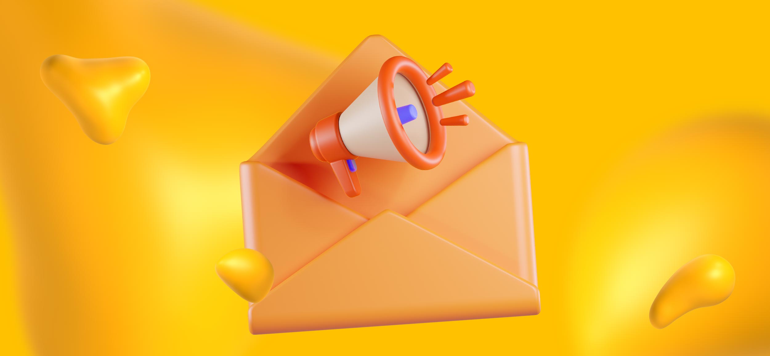 A megaphone inside of an envelope, for email marketing, a key feature of HubSpot CRM.